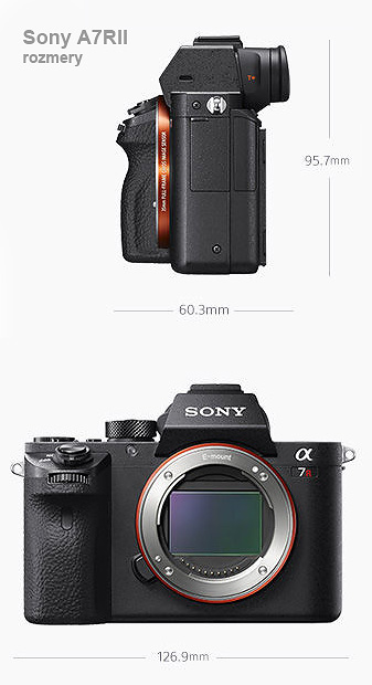 sony a7RII rozmery aj z boku